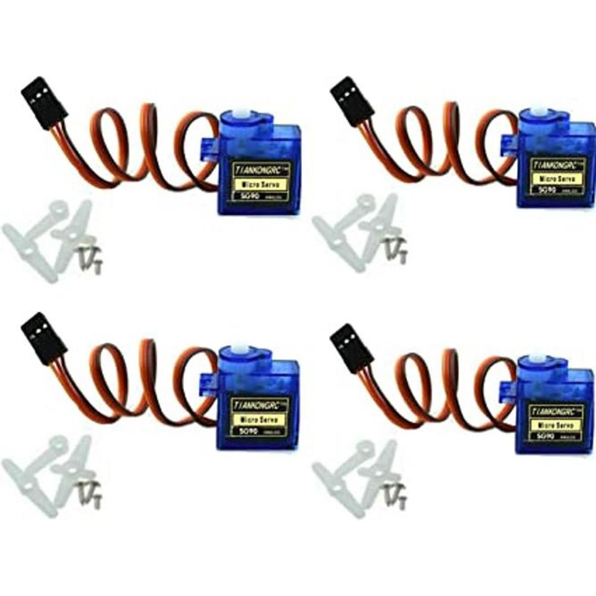 4 unids SG90 0.32 oz micro servos para RC robot
