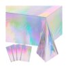 Paquete de 4 manteles de plástico iridiscente brillantes