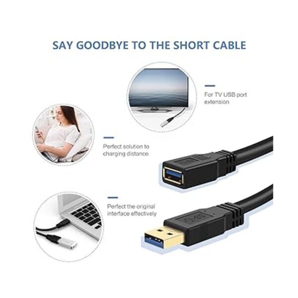 Huaspmos Cable alargador USB 3.0 macho a hembra 9.8 ft_2