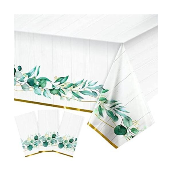 Mantel de hojas de eucalipto de plástico hojas verdes_1