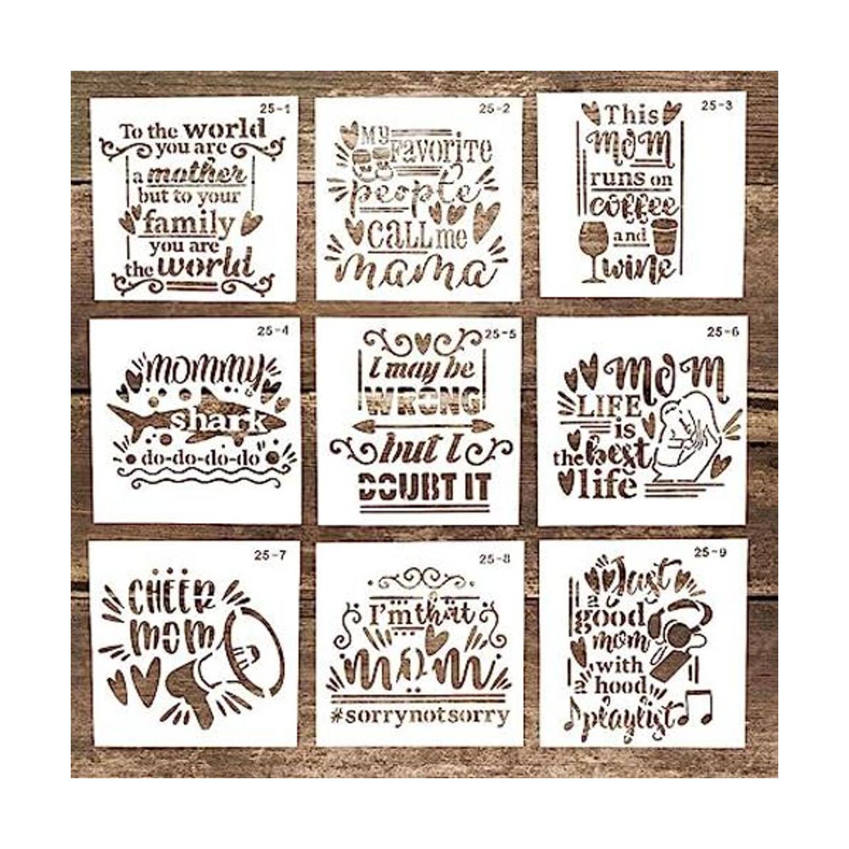 Plantilla decorativa para manualidades con texto en