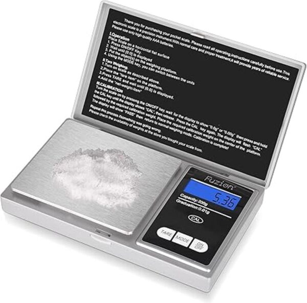 Fuzion Báscula digital de gramos 7.05 oz0.00 oz escala