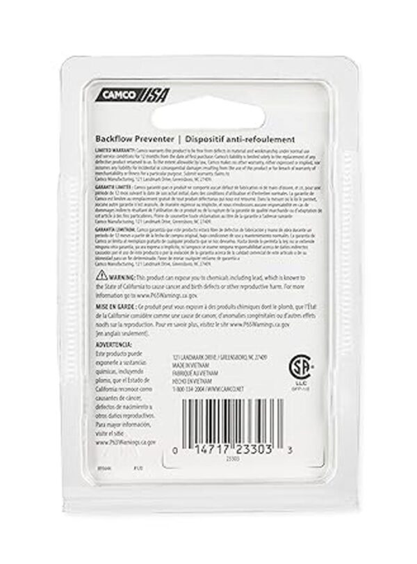 Camco 23303 Válvula antirretorno sin plomo de 12 pulgadas_2