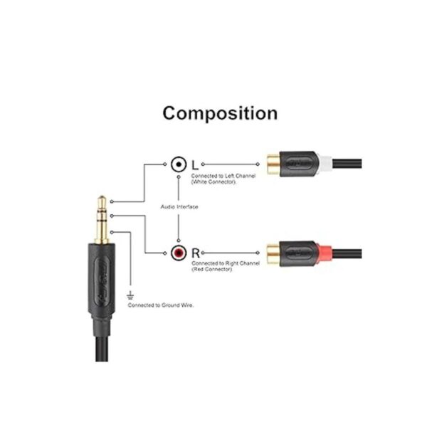 JD Cable de 0.138 in a 2RCA chapado en oro Audiowave_2