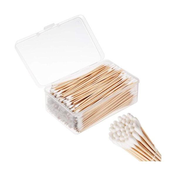 Norme 500 Pieces Cotton Cleaning Swabs Tip with Wooden_1