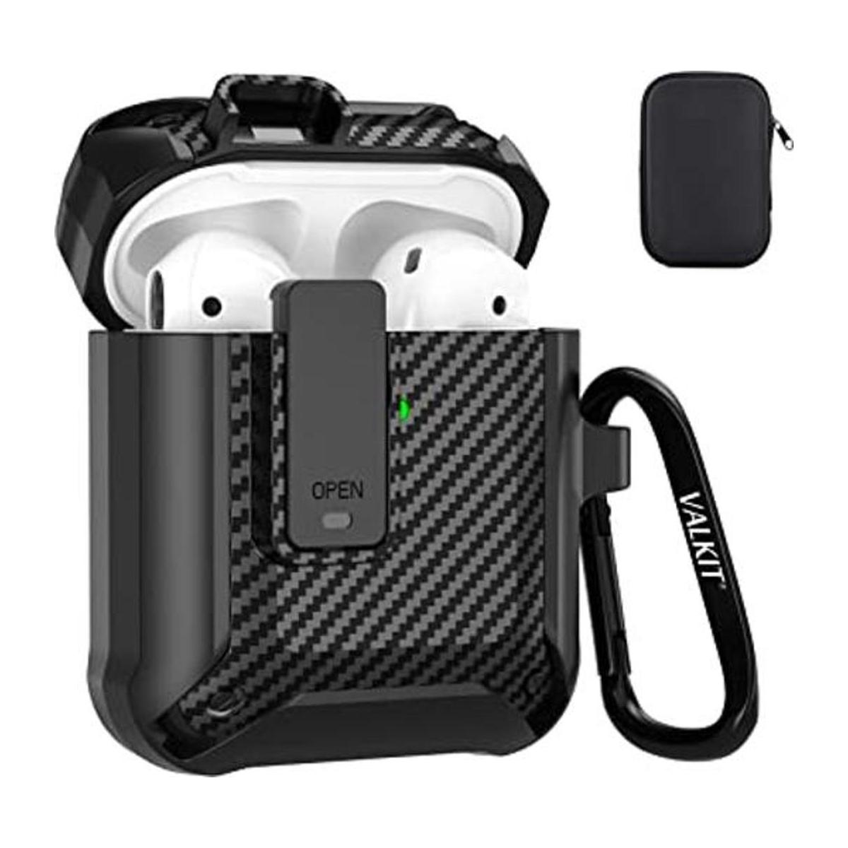Valkit Funda compatible con Airpods con clip de bloqueo