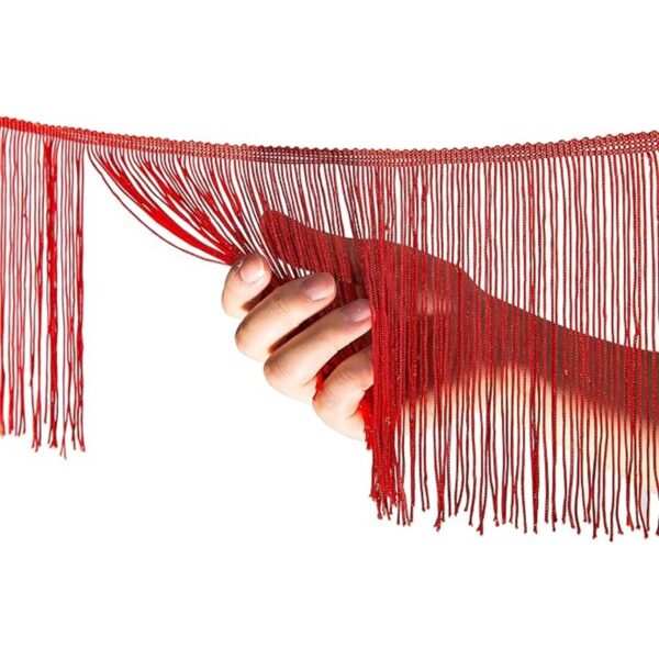 Borde de flecos rojos con borlas borde de costura 6