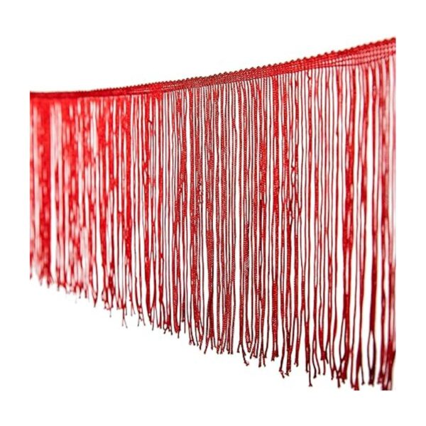 Borde de flecos rojos con borlas borde de costura 6