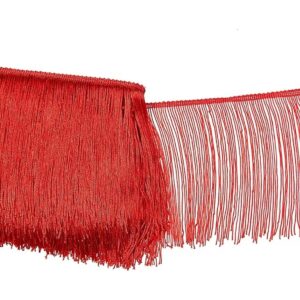 Borde de flecos rojos con borlas borde de costura 6