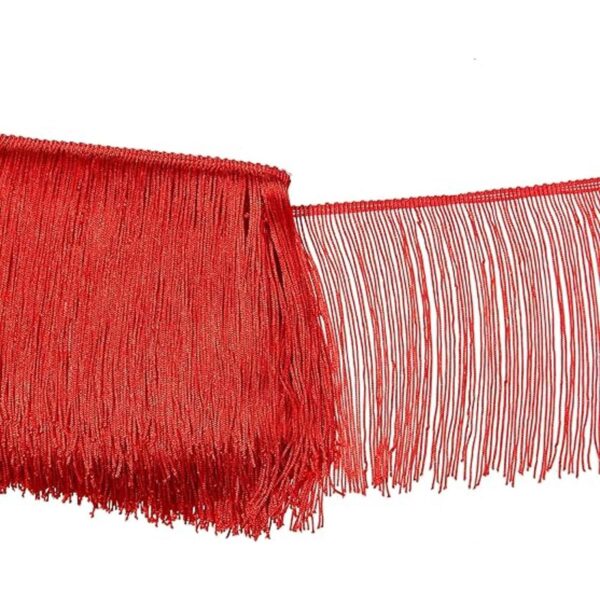 Borde de flecos rojos con borlas borde de costura 6