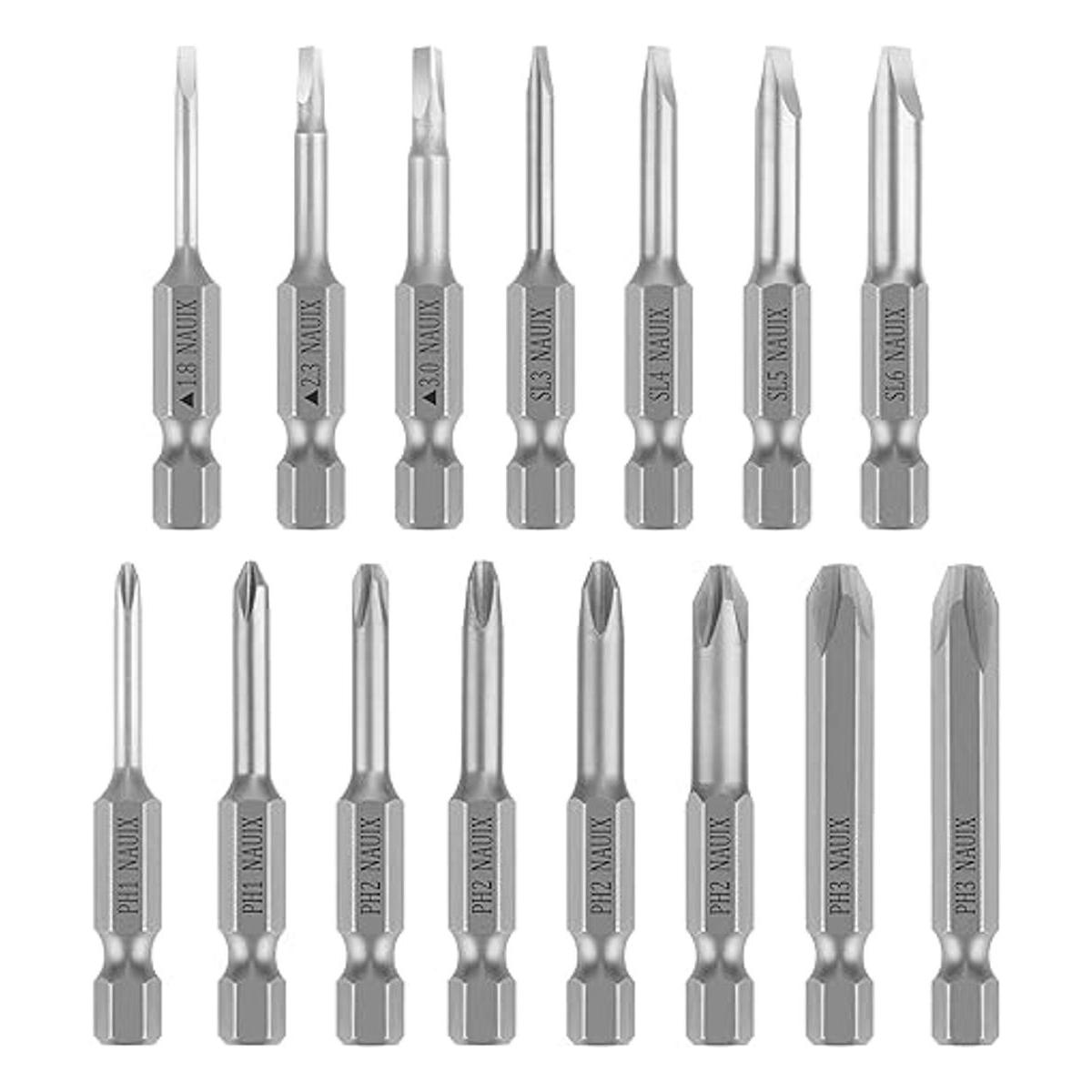 Juego de 15 brocas ranuradas Phillips triangulares