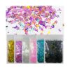6 colores de estrellas luna grueso con purpurina_1