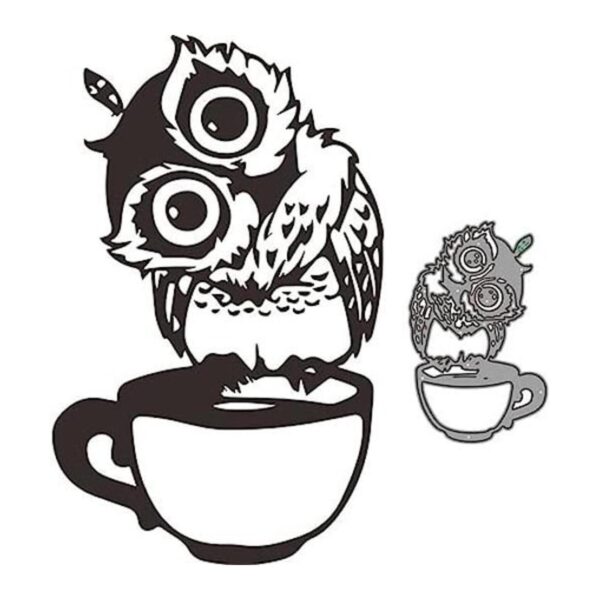 Animal Owl Metal Die CutsOwl on Cup Cutting Dies Cut_1