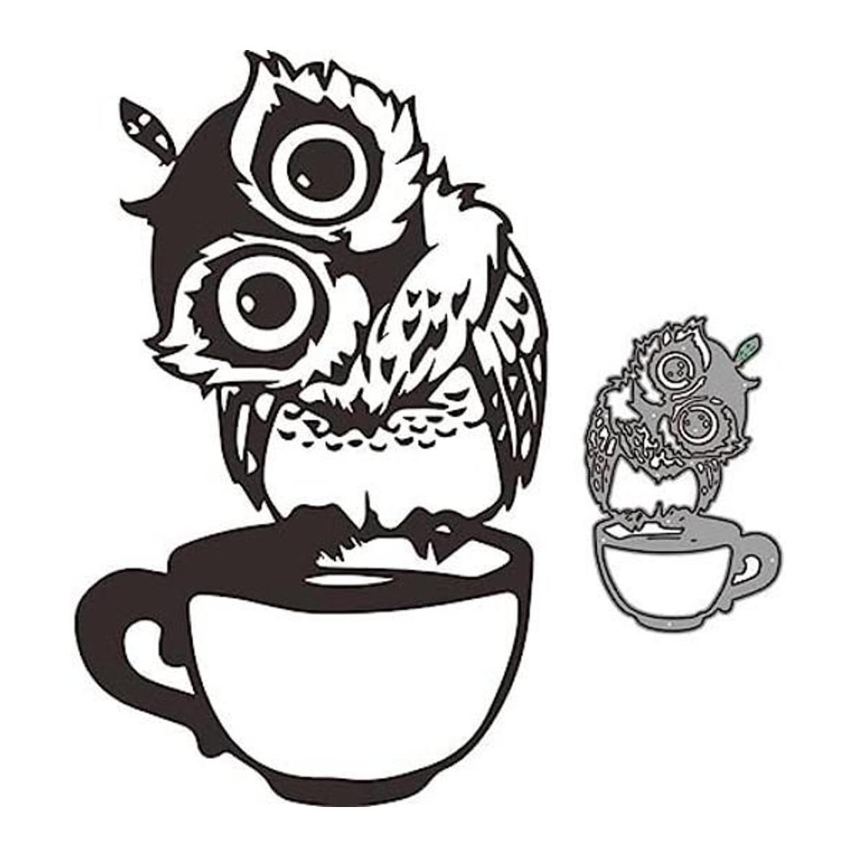 Animal Owl Metal Die CutsOwl on Cup Cutting Dies Cut