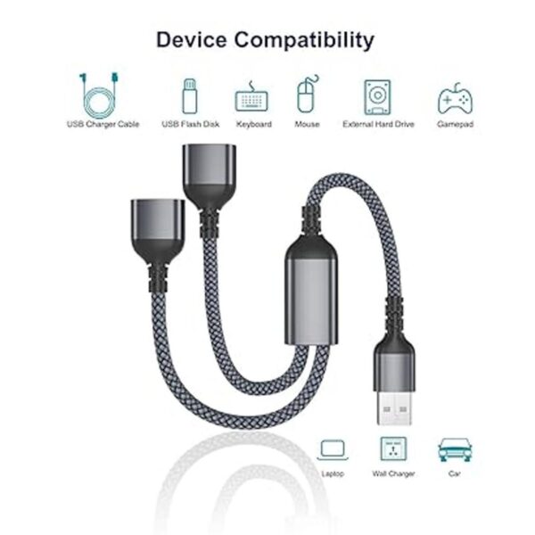 Itramax Cable divisor USB Y de 1 pie conector de cable de_2