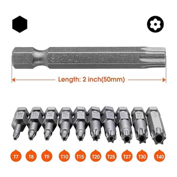 Juego de 10 puntas de destornillador Torx VAKOGAL S2 de