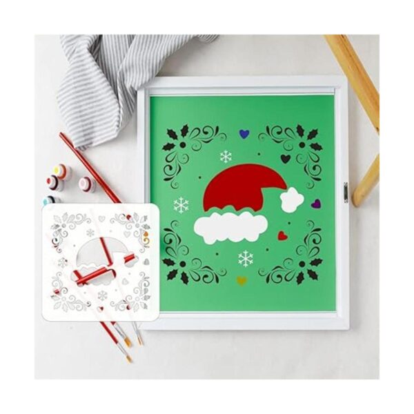 BOSOIRSOU 32 plantillas de pintura de Navidad de plástico_3