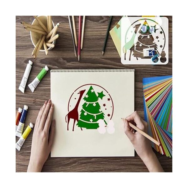 BOSOIRSOU 32 plantillas de pintura de Navidad de plástico_4