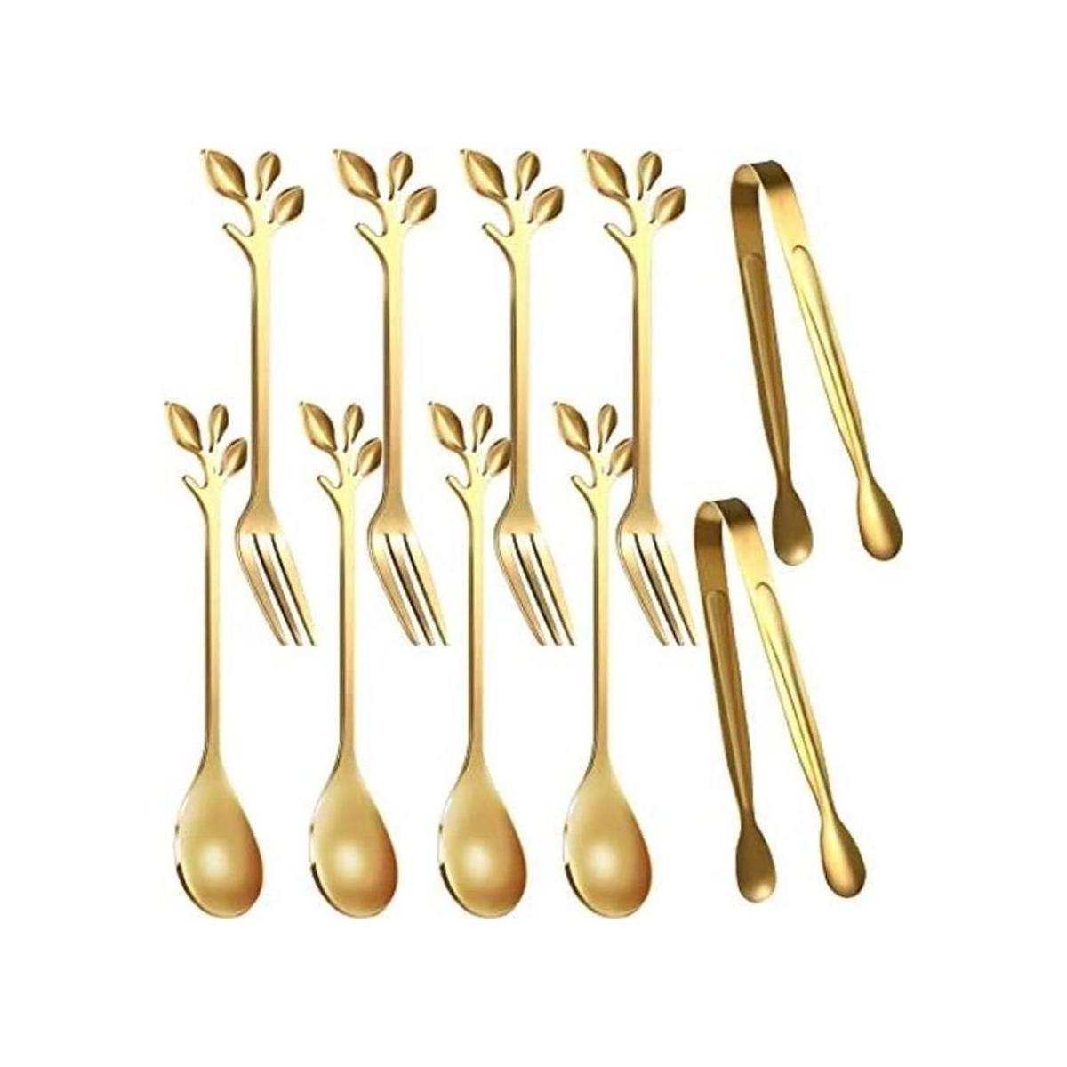 Cucharas de café de hoja mini pinzas para servir y