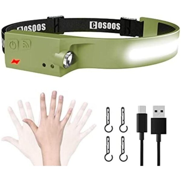 COSOOS Linterna LED recargable lámpara de cabeza_1
