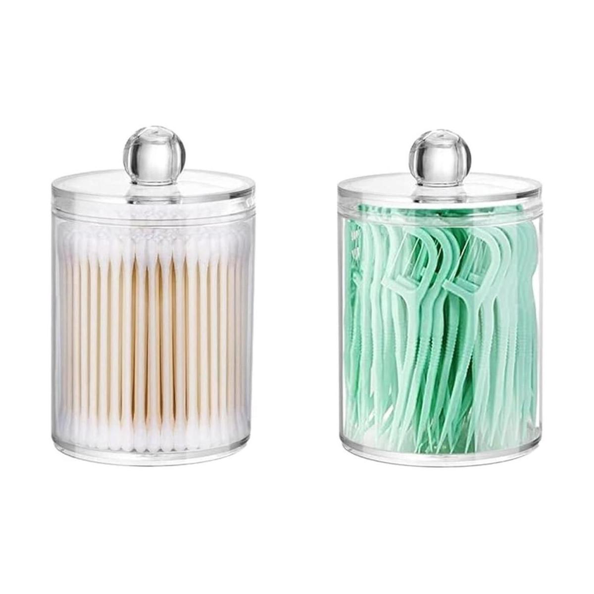 Paquete de 2 recipientes de almacenamiento Qtip para bola