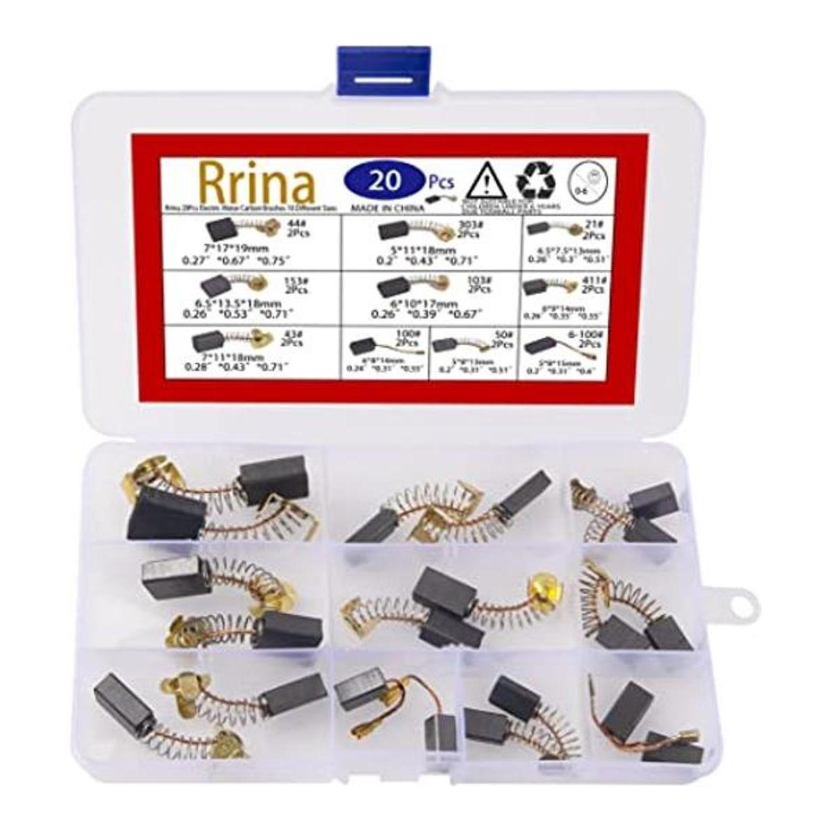 Rrina 20 cepillos de carbono para motor eléctrico 10