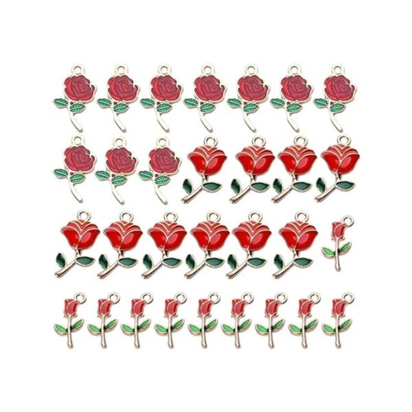 Aylifu 30 dijes de rosas esmaltadas para manualidades