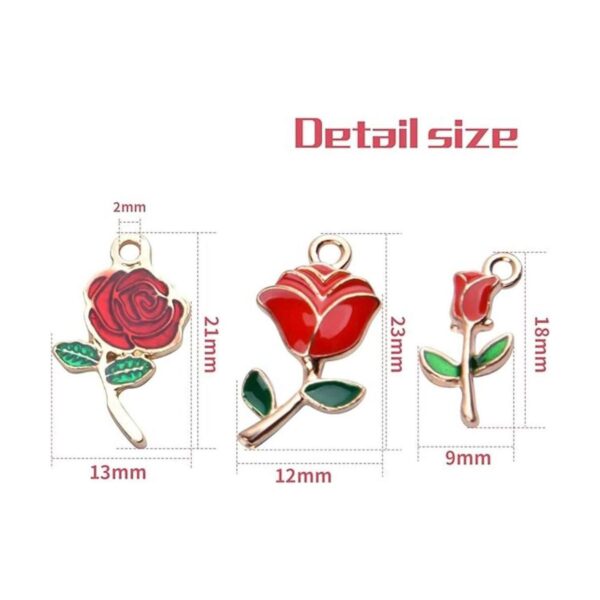Aylifu 30 dijes de rosas esmaltadas para manualidades
