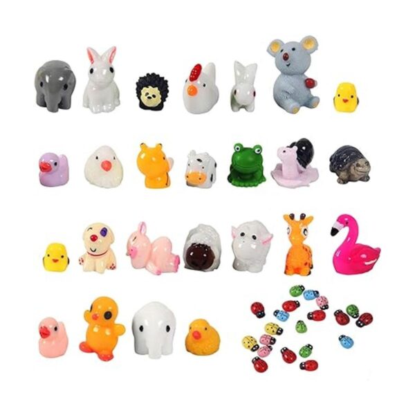 Kbraveo Juego de 45 piezas de mini animales de adorno en