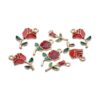 Aylifu 30 dijes de rosas esmaltadas para manualidades