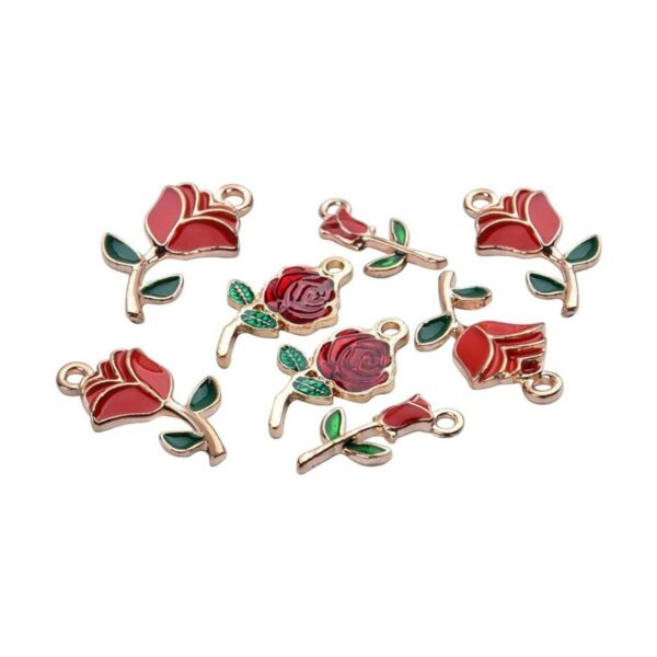 Aylifu 30 dijes de rosas esmaltadas para manualidades