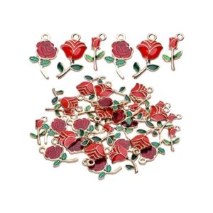 Aylifu 30 dijes de rosas esmaltadas para manualidades