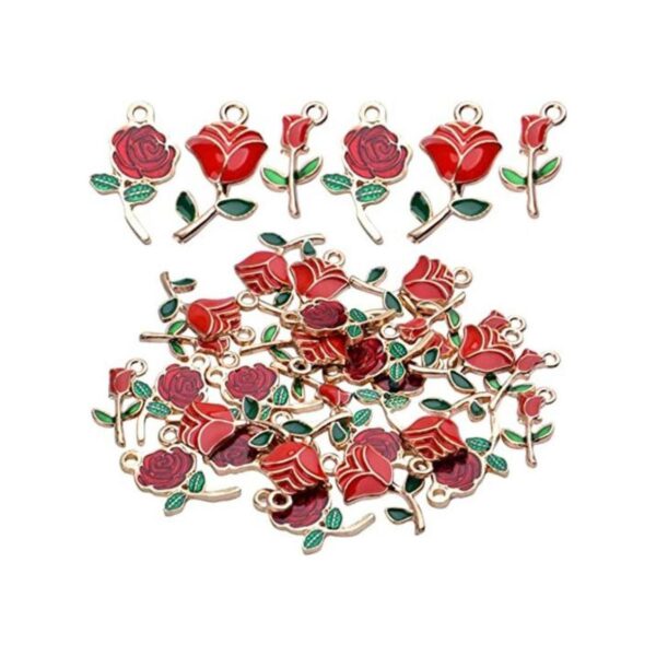 Aylifu 30 dijes de rosas esmaltadas para manualidades