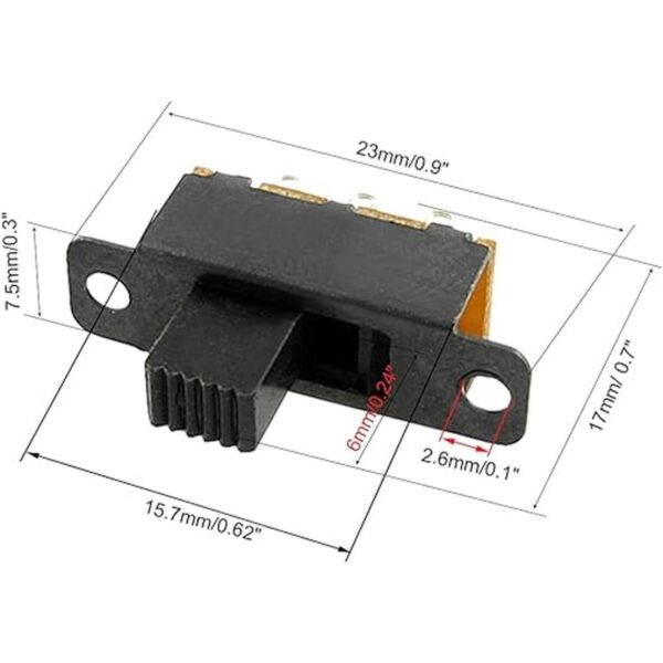 uxcell Interruptor deslizante 10 unidades 6 pines 3_3