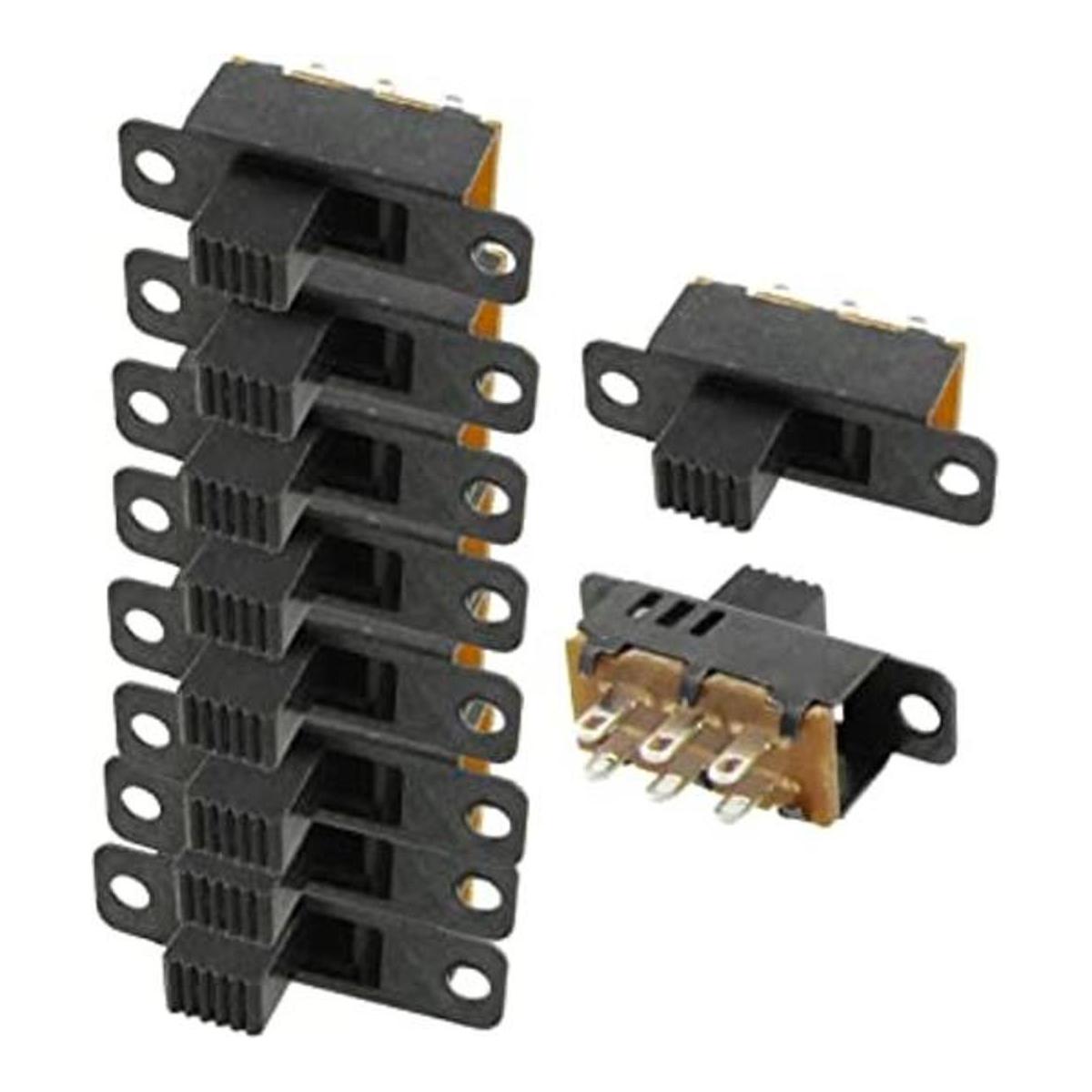 uxcell Interruptor deslizante 10 unidades 6 pines 3