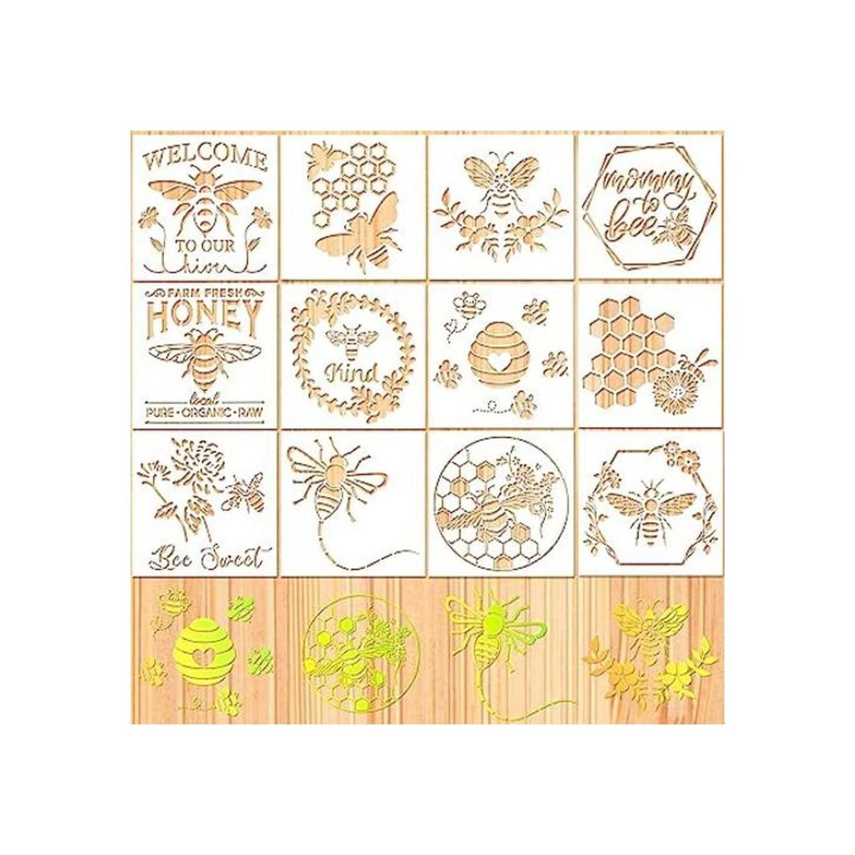 Plantilla de abeja de 12 piezas de plantilla de nido de