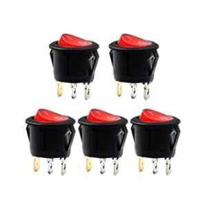 Red Light SPST Interruptor basculante redondo de 3 pines_1