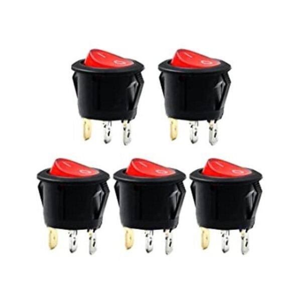 Red Light SPST Interruptor basculante redondo de 3 pines_1