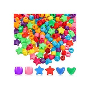 600 piezas de corazones Pony cuentas de estrellas grandes