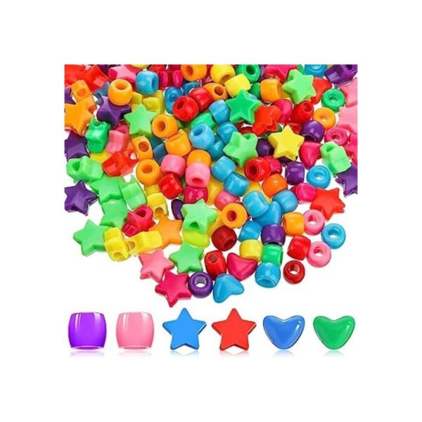 600 piezas de corazones Pony cuentas de estrellas grandes