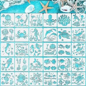 30 plantillas de criaturas del océano marino para pintura
