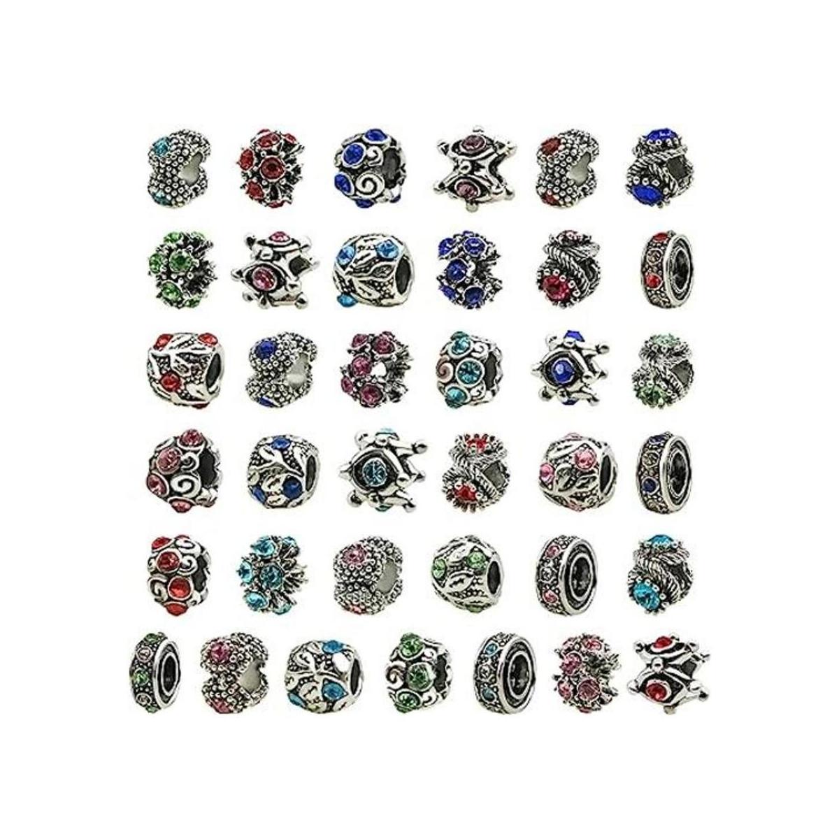 TOAOB 30 cuentas de diamantes de imitación europeos