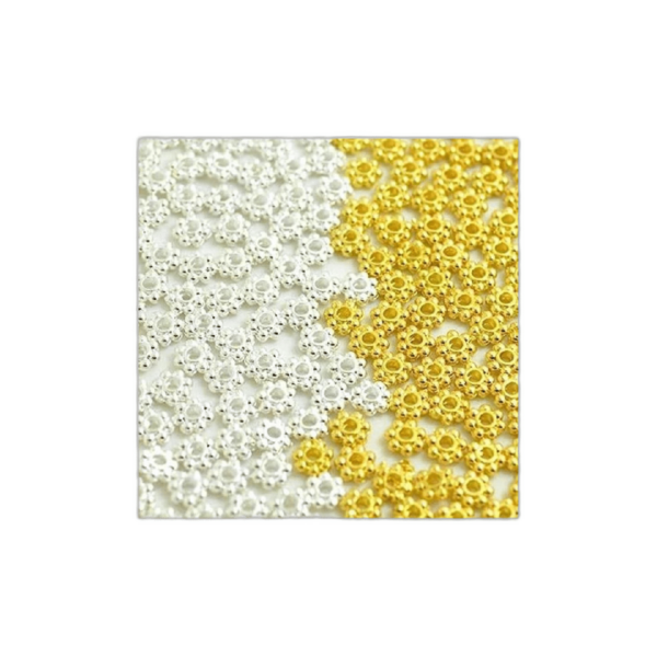 bonayuanda 500pcs oro bañado en plata metal Daisy_1