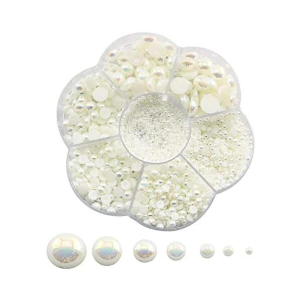 Tegg Half Pearl 2800PCS 7 tamaños medio plano redondo_1