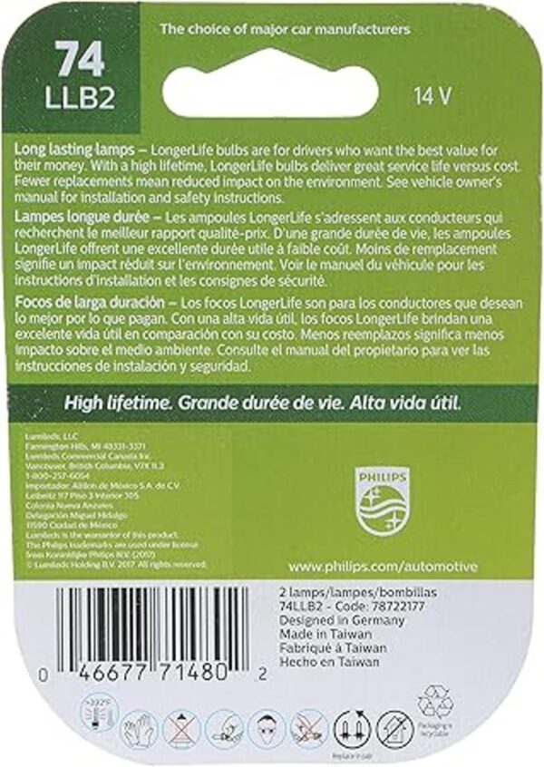 Philips Bombilla miniatura 74LLB2 74 LongerLife paquete_2