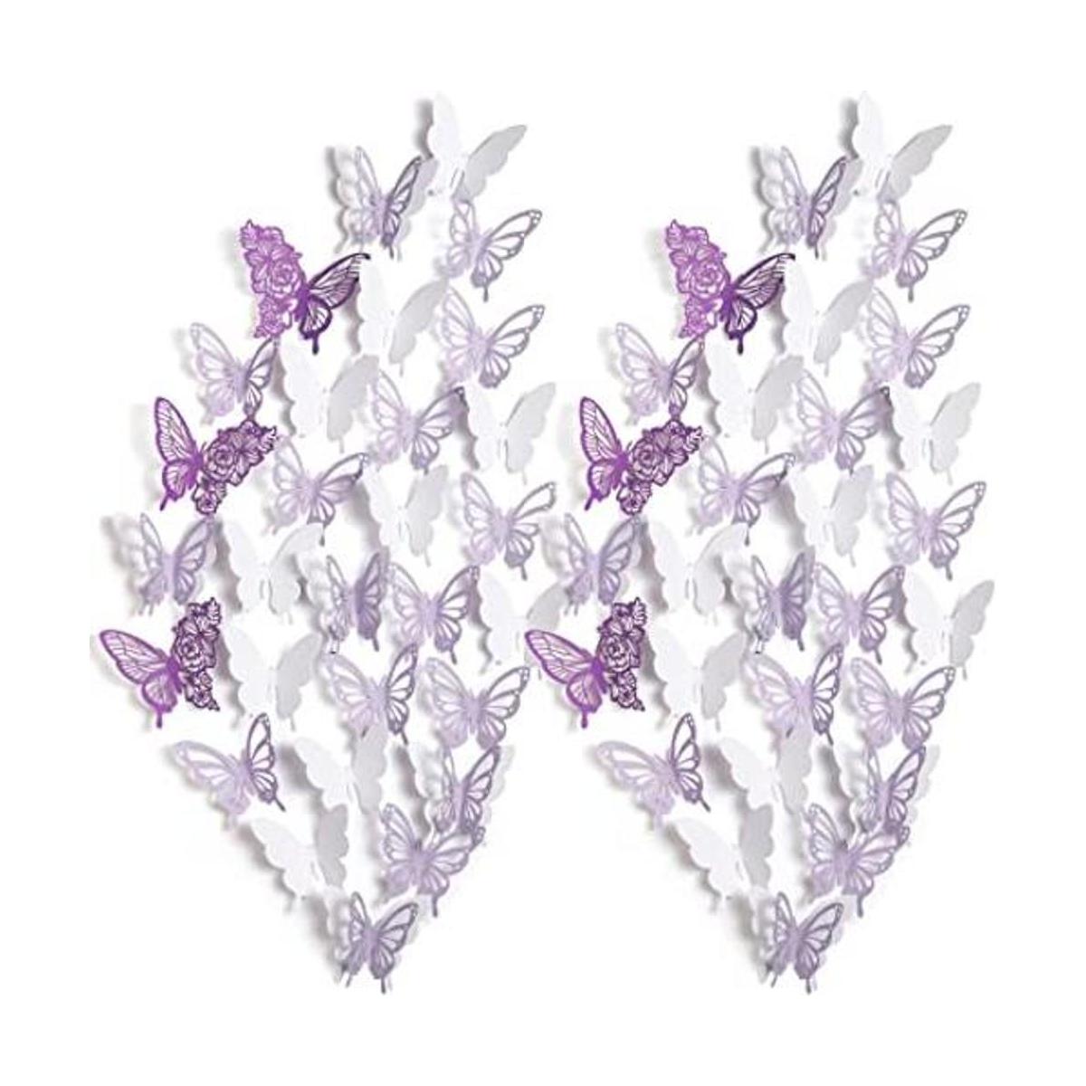 120 calcomanías 3D de mariposa para decoración de pared 3