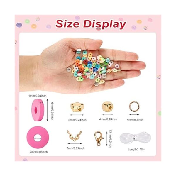 QUEFE Kit de 4800 cuentas de arcilla para hacer pulseras