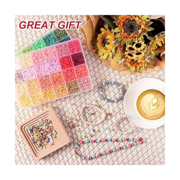 QUEFE Kit de 4800 cuentas de arcilla para hacer pulseras