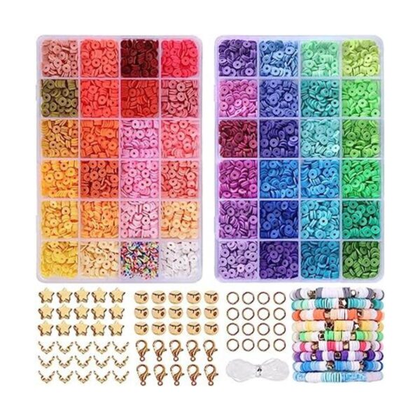 QUEFE Kit de 4800 cuentas de arcilla para hacer pulseras