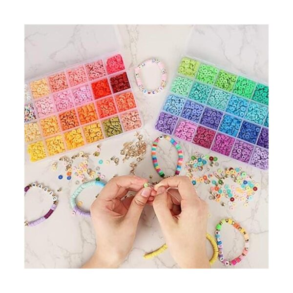 QUEFE Kit de 4800 cuentas de arcilla para hacer pulseras